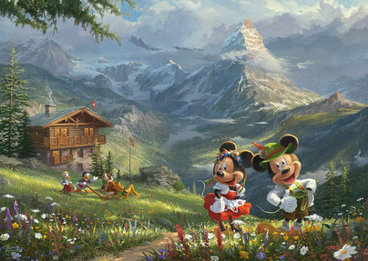Thomas Kinkade: Disney, Mickey & Minnie in the Alps, 1000 palaa