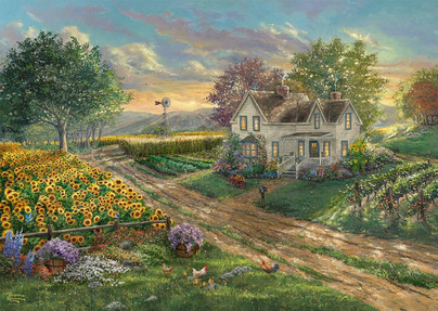 Thomas Kinkade: Sunflower Fields, 1000 palaa