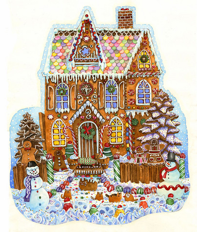Wendy Edelson - Gingerbread House, 1000 palaa (Muotoonleikattu)