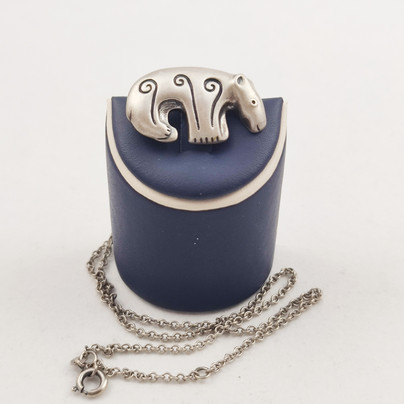 Kalevala Jewelry ,'Bear' pendant/brooch + chain, Sterling