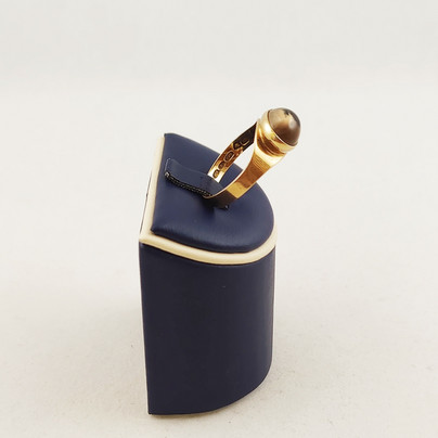 Kotimainen vintagekoru, Sormus savukvartsilla 14k kultaa, -62