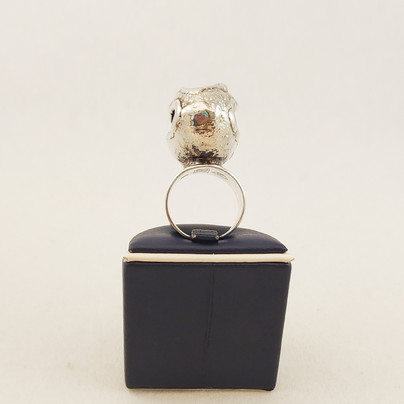 Jacob HULL Denmark,Brutalist Modernist Ring, Silver plated 70´s