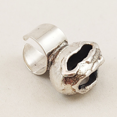 Jacob HULL Denmark,Brutalist Modernist Ring, Silver plated 70´s