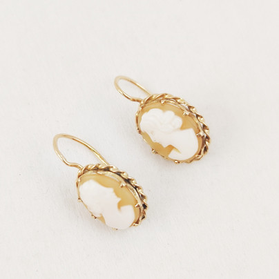 Tammen koru, Camé Korvakorut , 14k kultaa