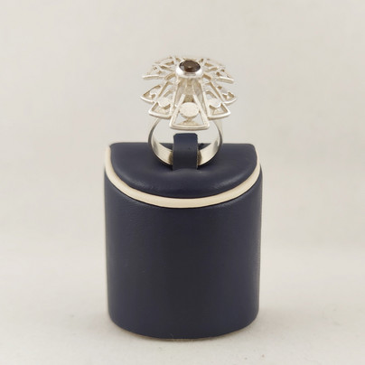 Kultasepät Salovaara ky, Turku, Finland. Ring with smoky quartz , Sterling -72