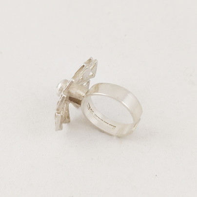 Kultasepät Salovaara ky, Turku, Finland. Ring with smoky quartz , Sterling -72