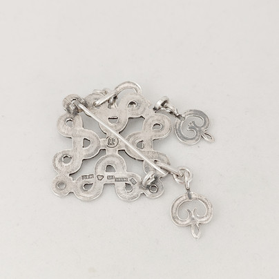 Kalevala Jewelry , ´Karjalainen nauhapunos´-Brooch, Silver -43