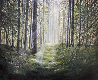 Akryylimaalaus Metsän sylissä, koko 62 x 73 cm
