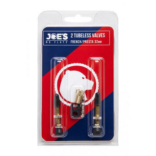 JOES NO-FLATS Presta Valve Twin Pack - 40mm - rounded base