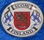 Seinälautanen 19cm Suomi-Finland, liput vaakunalla, aitokulta