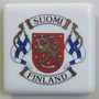 Magneetti Suomi-Finland liput vaakunalla 5x5cm, aitokulta