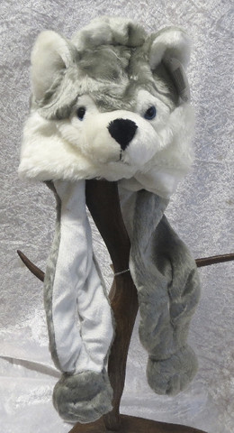 Hattu husky koira talvivihattu koko S-M,  lyhyet 25cm tassut