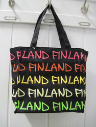 Ostoskassi canva bag s-koko musta, Finland multivärein
