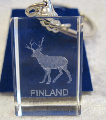 Avaimenperä poro Finland, kristallilasia
