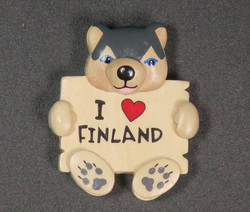 Magneetti HUSKY I love Finland. Puuta 50x55mm