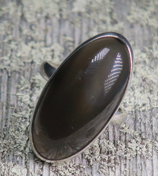 Hopeasormus obsidiaani 19mm,  tummanharmaa