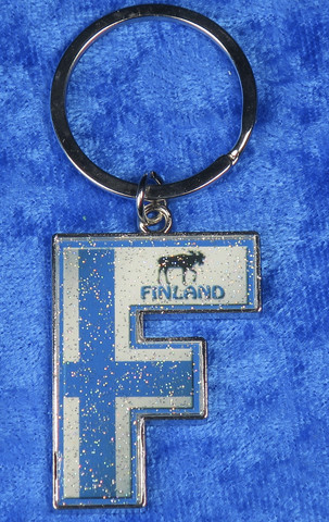 Avaimenperä Finland, hirvi F-kirjaimen muotoinen, metallia