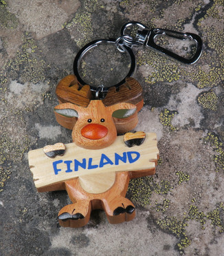 Avaimenperä hirvi Finland-kyltti, puuta