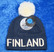 Finland pipo, siniharmaa, valkoinen karvatupsu