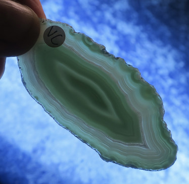Akaattilevy  vihreä 75x30mm siivu VC