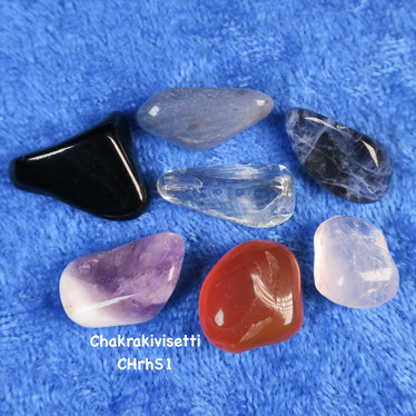 7 Chakran hoitokivisetti n. 8g rumpuhiottu nro CHrhS1