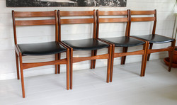 Tanskalaiset design teak tuolit, valmistaja Frem Røjle 60-luvulla, neljä kappaletta