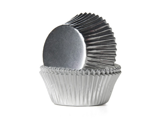Muffinivuoka - metallinhohtoinen hopea 24kpl