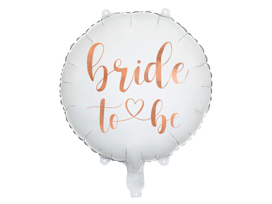 Bride to be - ruusukulta | valkoinen foliopallo 45cm