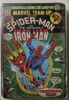Peltikyltti Spiderman Ironman