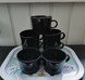 Iittala Teema mustat kahvi/teekupit 7kpl
