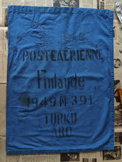 Vanha lentopostipussi vuodelta 1949 Turku Åbo nro 391 Poste Arienne Finlande