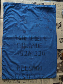 Vanha lentopostipussi vuodelta 1952 Helsinki nro 336 Poste Arienne Finlande