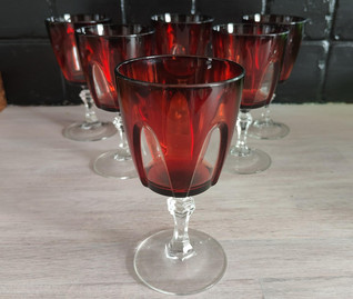 Vintage Ruby Gothic viinilasi 6 kpl