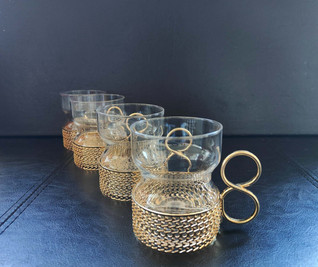 Iittala Tsaikka lasi kullanvärinen pidike 4 kpl
