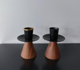 Pieni teak kynttilänjalka 2 kpl