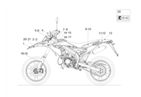 Etukatteen pieni tarra (vasen, valkoinen), Aprilia RX/SX 18->