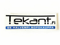 Tekant.fi tarra, valkoinen 10cm x 3cm