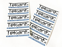 Tekant.fi tarra, valkoinen 10cm x 3cm