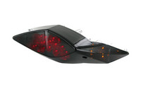 STR8 Black Line tummennettu LED-takavalo+vilkut, Peugeot Speedfight 3/4