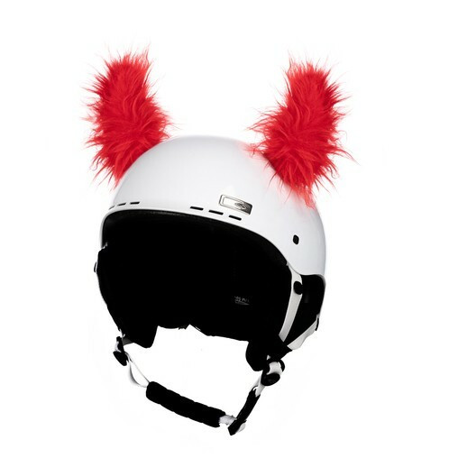 Red furry horns kypäräkorvat