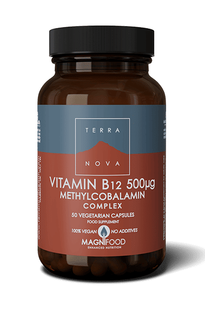 Terranova B12-vitamiini 500ug Metyylikobalamiini 50 vegekaps.