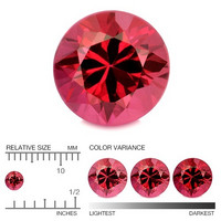 Rubiini  briljantti 3,7mm / VVS