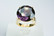 Vintage 14ct kultasormus ISOlla 14mm safiirilla ( synt.)