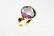 Vintage 14ct kultasormus ISOlla 14mm safiirilla ( synt.)
