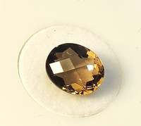 luonnollinen savukvartsi Burmasta  ovaali, shakkihionta 3,4ct/  11mm