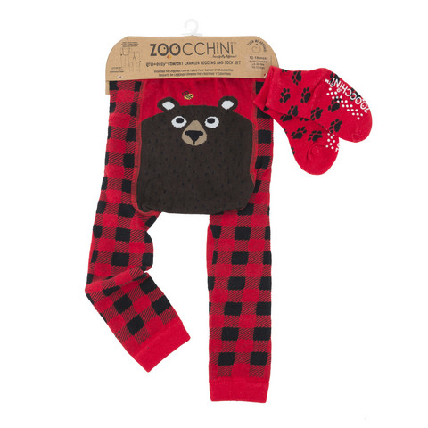 Zoocchini leggingsit + sukat setti (Bosley the Bear)