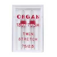 Organ Twin Stretch 75/2,5 kaksoisneula 2kpl/pkt