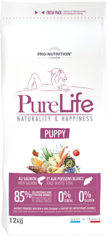 PureLife puppy 12kg 85% Eläinproteiinia 0% Viljaa 0% Gluteiinia