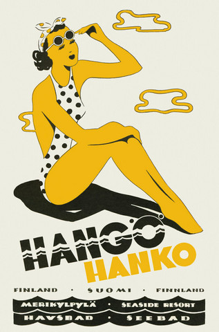 Come to Finland Hangon lady juliste 50x70 cm