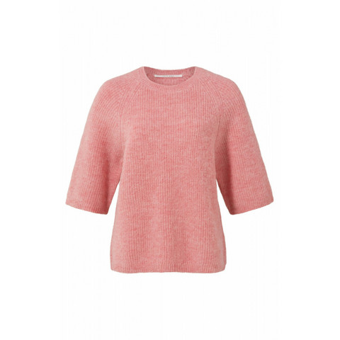 Yaya lyhythihainen neulepusero Vintage pink melange